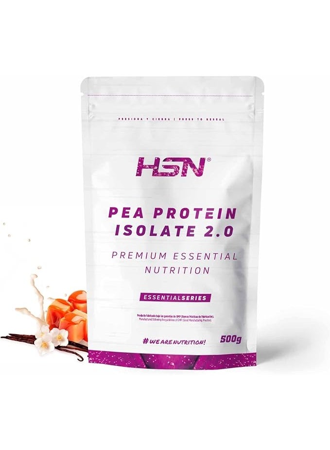 أتش أس أن بروتين البازلاء المعزول من HSN | نكهة طبيعية 500 غرام = 17 حصة | نباتي 100% | بروتين البازلاء المعزول | غير معدل وراثيًا، خالٍ من الغلوتين، خالٍ من الصويا، أو السكريات المضافة (500 غرام، فانيليا كراميل) - Image 1